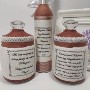 Szülőköszöntő szett esküvőre, mályva