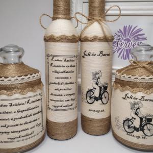 Szülőköszöntő szett, vintage, biciklis
