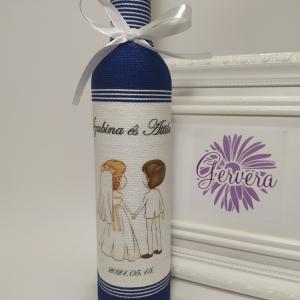 Szülőköszöntő üveg esküvőre, barna