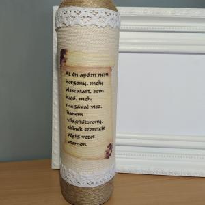 Vintage zsinórozott pálinkás üveg