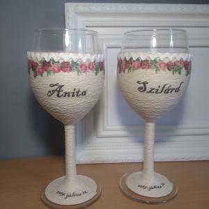 Zsinórozott boros szett nem csak esküvőre