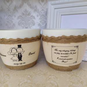 Zsinórozott kaspó, vintage