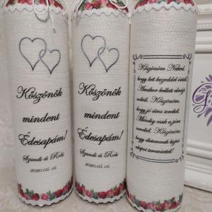 Zsinórozott szülőköszöntő, fehér