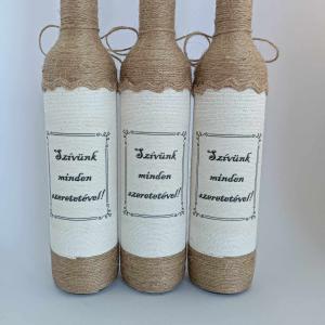 Zsinórozott szülőköszöntő, vintage, szívek