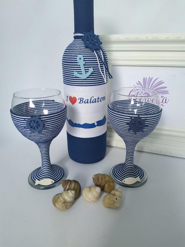I love Balaton borosüveg+pohár