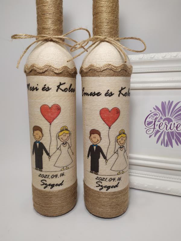 Köszönőajándék édesapáknak, vintage pálinkásüveg