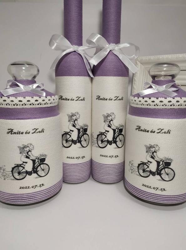 Lila szülőköszöntő zsinórózott szett