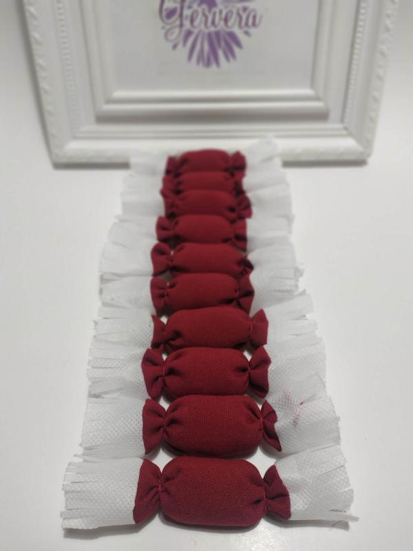 Retró textil szaloncukor, bordó