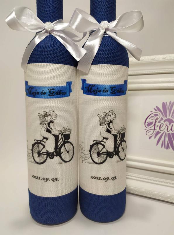 Szülőköszöntő ajándék, biciklizős pár