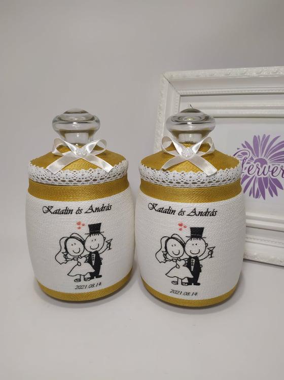 Szülőköszöntő bödönke, arany