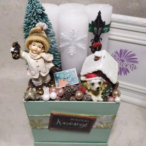 Adventi dísz, menta, kutyusos
