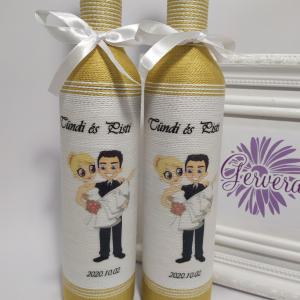 Arany pompa szülőköszöntő pálinkásüveg