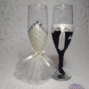 Esküvői pohár, ekrü