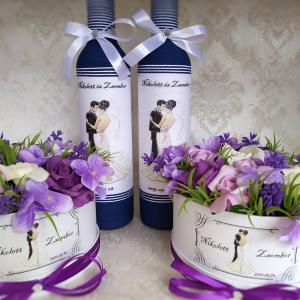 Esküvőre köszönet ajándék, kék-lila 2