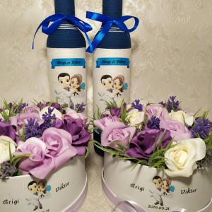 Esküvőre köszönet ajándék kék-lila