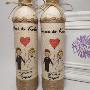 Köszönőajándék édesapáknak, vintage pálinkásüveg