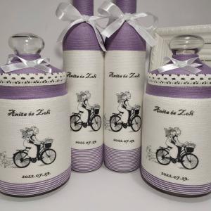 Lila szülőköszöntő zsinórózott szett