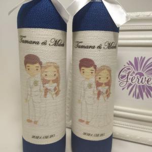 Pálinkás üveg pár édesapáknak, kék