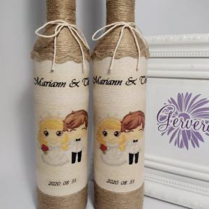 Pálinkás üveg pár édesapáknak, vintage