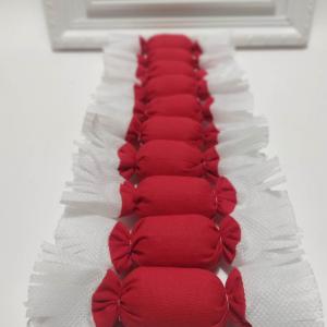 Retro textil szaloncukor, piros