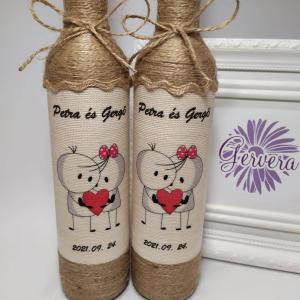 Szüleimnek szívesen, szülőköszöntő pálinkás üveg