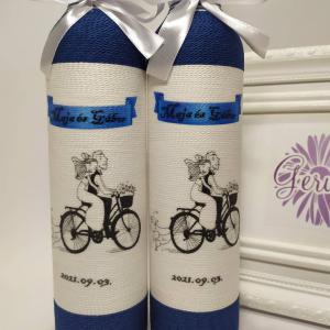 Szülőköszöntő ajándék, biciklizős pár