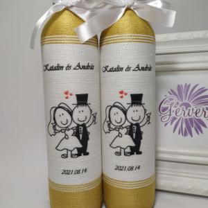 Szülőköszöntő pálinkás üveg, arany