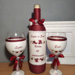 Zsinórozott boros szett jeles alkalmakra