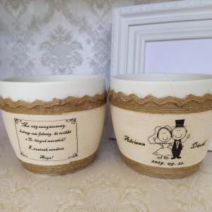 Zsinórozott kaspó, vintage