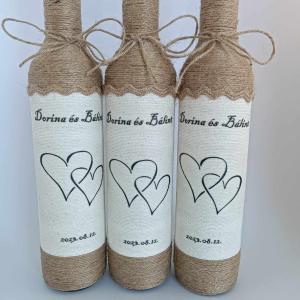 Zsinórozott szülőköszöntő, vintage, szívek