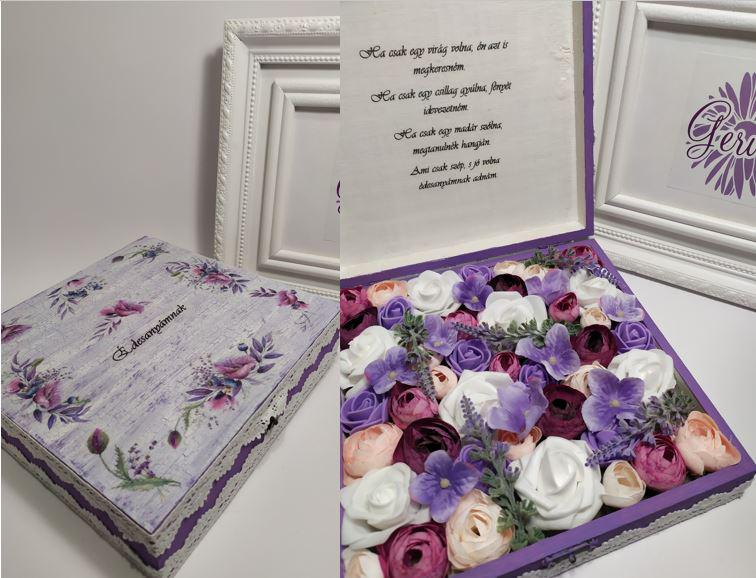Virágos doboz édesanyáknak, lila