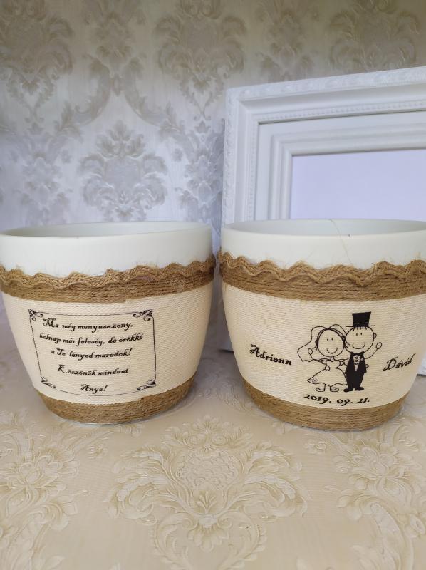 Zsinórozott kaspó, vintage