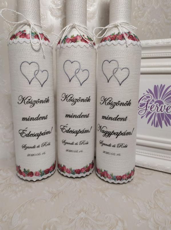 Zsinórozott szülőköszöntő, fehér