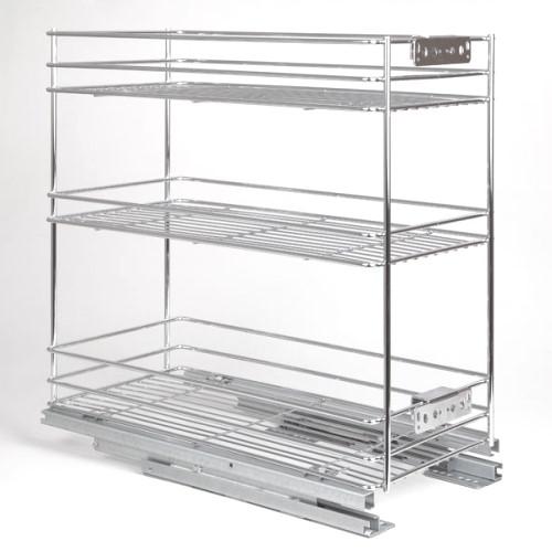 Belső fémrács, 3 részes kihúzható polcos 245x510x475mm króm