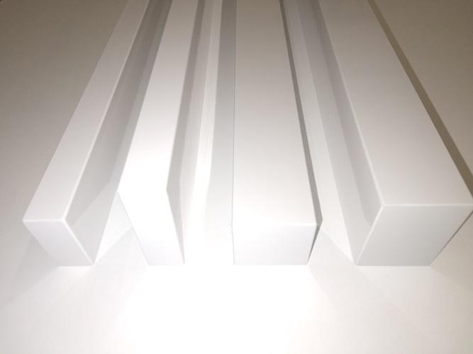 Dekorációs fali lamella, 275x3,6x3,6cm Magasfényű fehér