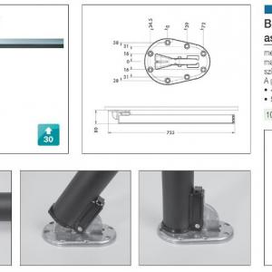 Behajtható fém asztalláb garnitúra 700mm, fekete