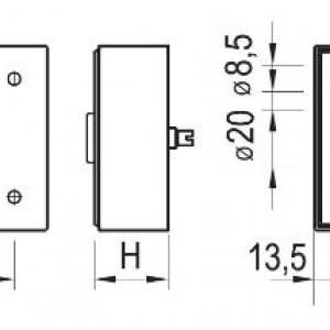 Bútorláb 706R, magasság 50mm króm