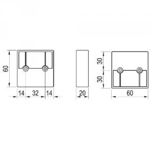 Bútorláb 724, 20mm szürke RAL9006