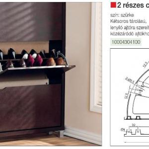 Cipőtartó 2-részes 260x200mm, szürke