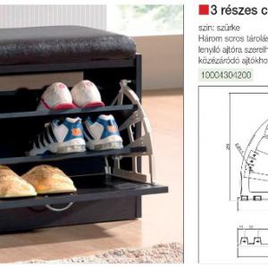 Cipőtartó 3-részes 260x255mm, szürke