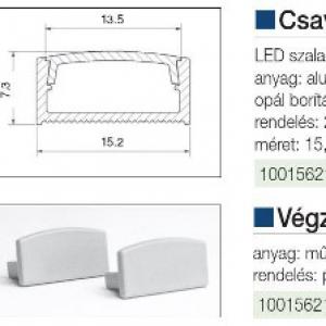 Csavarozható LED profil, 2m, opál borítás, alu