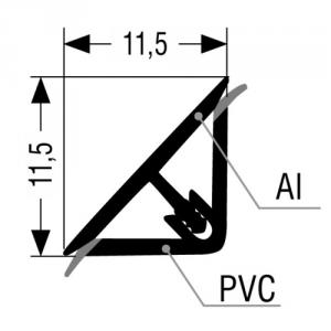 Csiszolt alu vízvető 4m, fém felület!