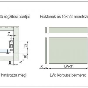 FDS-FF, Fém fiókoldal 54x500mm, fehér, sütő alatti fiókhoz
