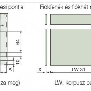 FDS-FF, Fém fiókoldal 86x550mm, fehér