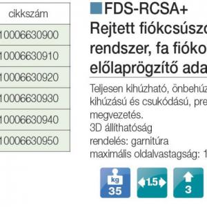 FDS-RCSA+ rejtett fiókcsúszó rendszer, 300mm