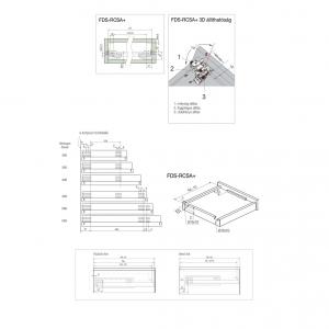 FDS-RCSA+ rejtett fiókcsúszó rendszer, 550mm