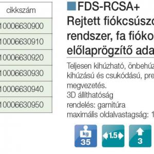 FDS-RCSA+ telj.kihúzású rejtett fiókcsúszó, fékes 450mm