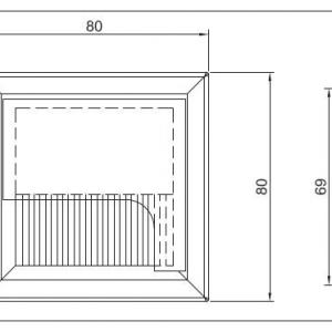 Fém kábelkivezető 80x80x25mm, alumínium