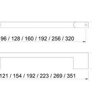 Fogantyú E081 fekete fém, 96mm