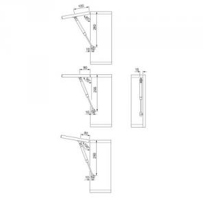 Gázteleszkópos felnyíló olló 150N Fehér